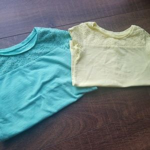 Green and yellow short sleeve shirts